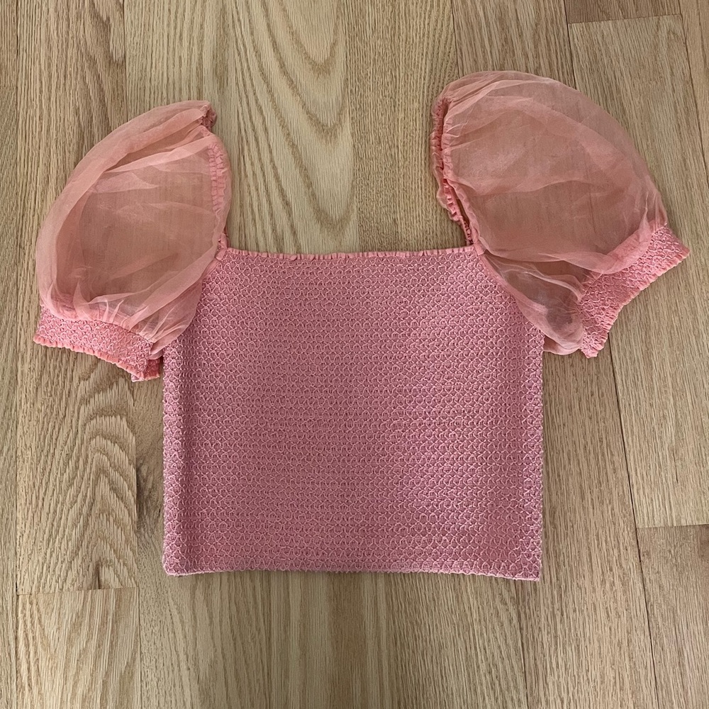 Pink Puff Sleeve Women's Alice + Olivia Top
